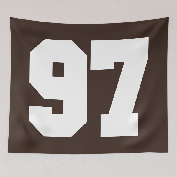 Item preview, 97 Number Cleveland Sports Ninety-Seven Brown Jersey designed and sold by HelloFromAja.