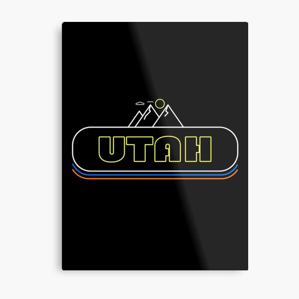 Utah Neon Lights - Souvenir - Gift - Hometown - Hiking - Nature Metal Print