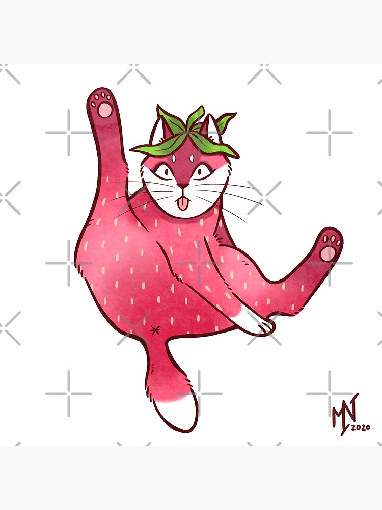 "Strawberry Cat" Poster by kattvalk Redbubble