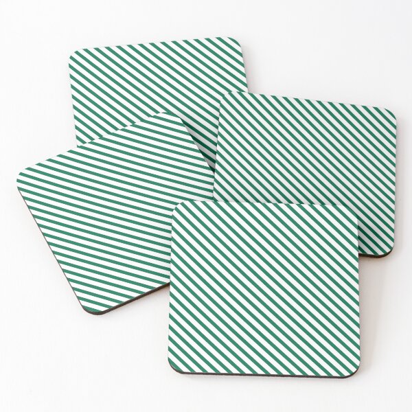 Item preview, Green and White Candy Cane Stripes Diagonal Lines designed and sold by SqueakyRicardo.