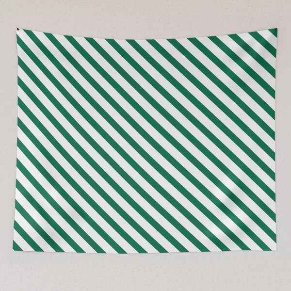 Item preview, Green and White Candy Cane Stripes Diagonal Lines designed and sold by SqueakyRicardo.