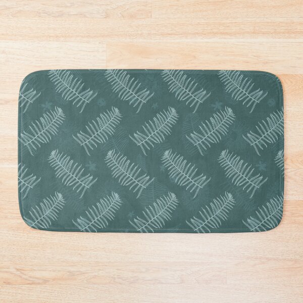Item preview, Vector dark green mint ostrich ferns seamless pattern with ferns watermark faded background.  designed and sold by jamiesoondesign.