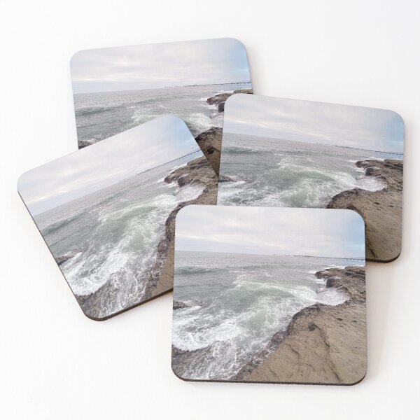 Item preview, Cliffs Sea Waves Beach Ocean Pacific Seaside Horizon Landscape Outdoors Nature Art  designed and sold by gkao.