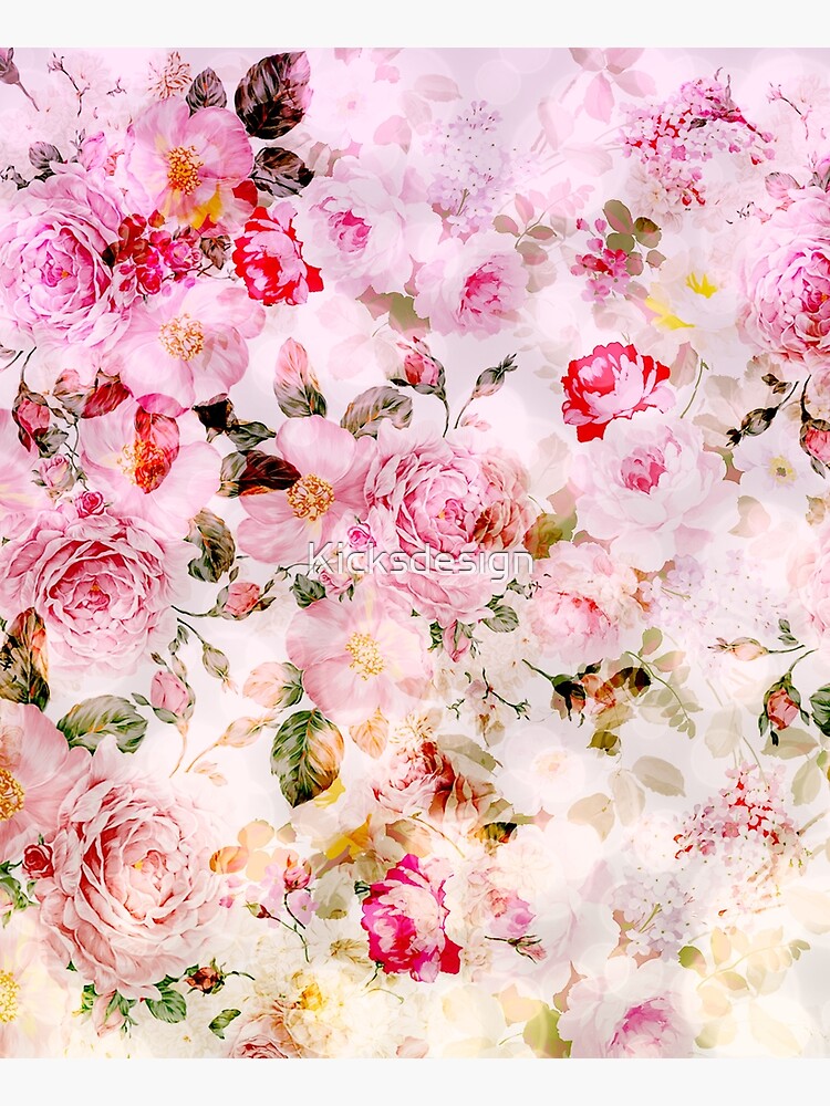 Discover Vintage pink pastel watercolor floral pattern Kitchen Apron