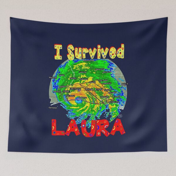 Item preview, I SURVIVED Hurricane Laura - with hurricane text designed and sold by HippieWorks.