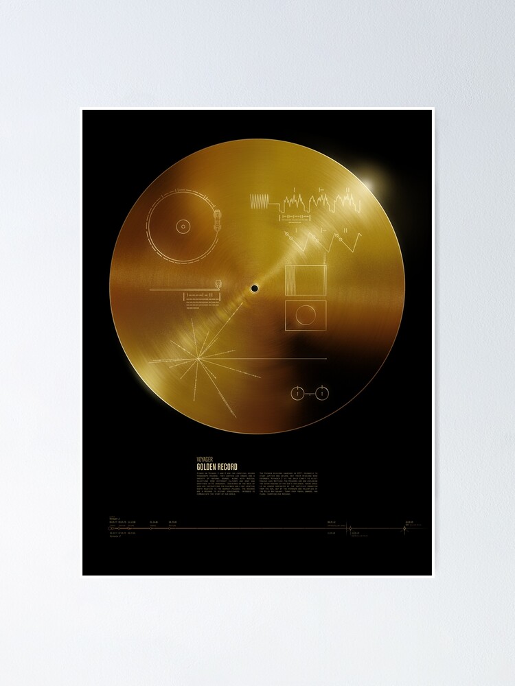 50x40cm #93232 Schallplatten Voyager Golden Records Poster Leinwand-Druck