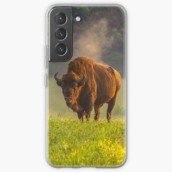 Wisent or european bison steaming in the morning light Samsung Galaxy Soft Case
