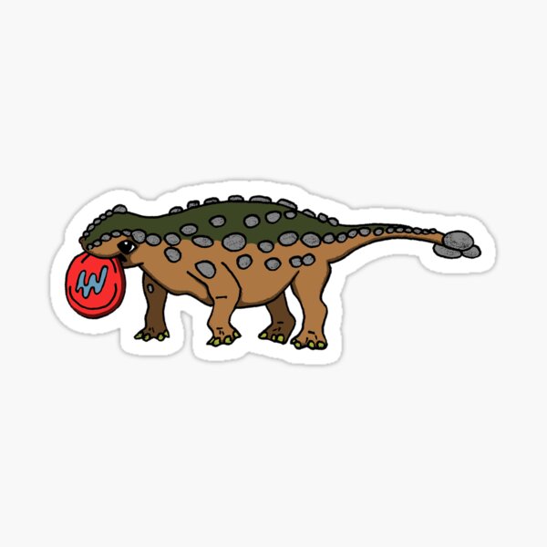 Ankylosaurus Playing Disc Golf Sticker