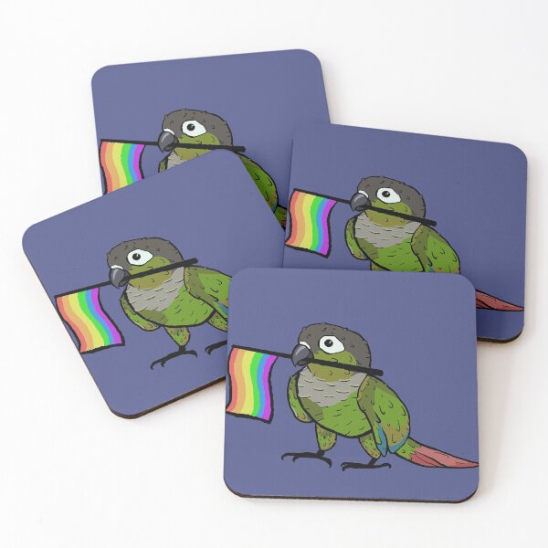 Item preview, pride parrots - lgbtq+ green cheeked conure designed and sold by RossMakesArt.