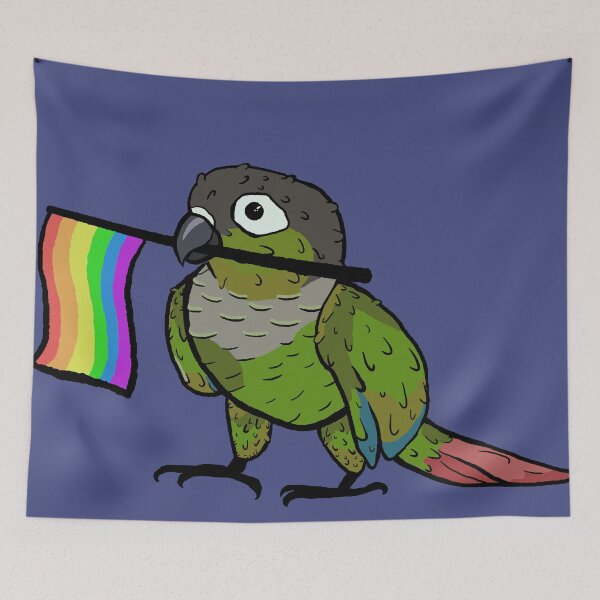Item preview, pride parrots - lgbtq+ green cheeked conure designed and sold by RossMakesArt.