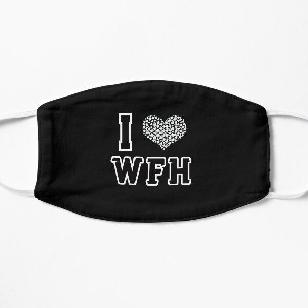 I Love Working From Home Black Outline text Mask