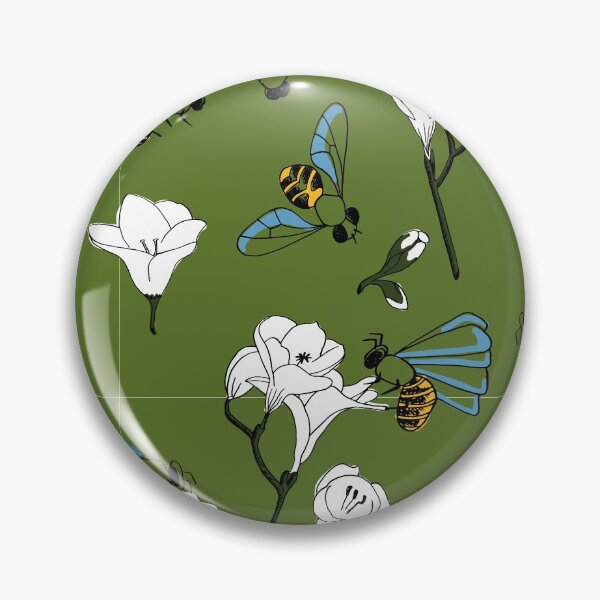 Item preview, Bees and freesias in green designed and sold by FAB813.