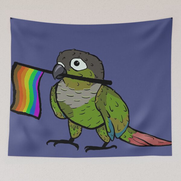 Item preview, Pride parrots - more colour lgbtq+ green cheeked conure designed and sold by RossMakesArt.