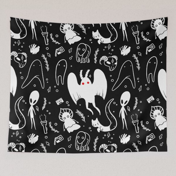Item preview, cryptids in black designed and sold by blacknoisyblue.