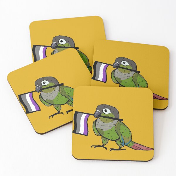 Item preview, Pride parrots - Asexual green cheeked conure designed and sold by RossMakesArt.