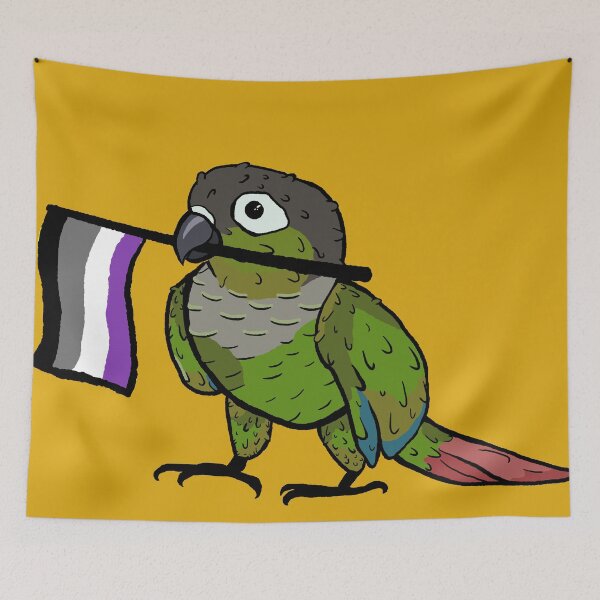 Item preview, Pride parrots - Asexual green cheeked conure designed and sold by RossMakesArt.
