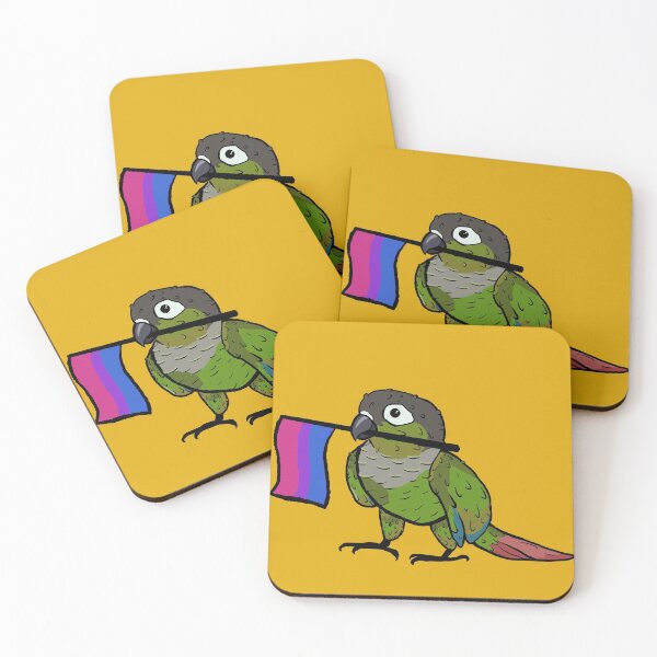 Item preview, Pride parrots - Bi green cheeked conure designed and sold by RossMakesArt.