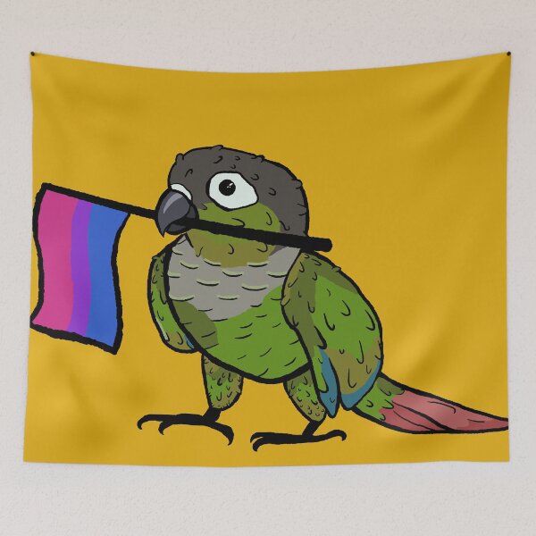 Item preview, Pride parrots - Bi green cheeked conure designed and sold by RossMakesArt.