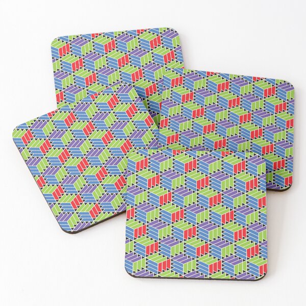Item preview, Medium Brick Cube Bright Primary Color Geometric Pattern designed and sold by TommyArtDesign.