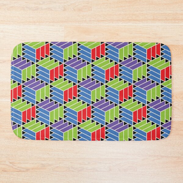 Item preview, Medium Brick Cube Bright Primary Color Geometric Pattern designed and sold by TommyArtDesign.