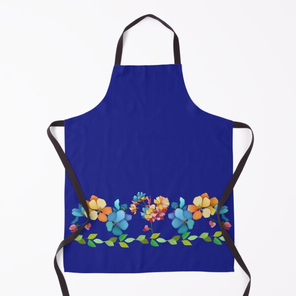 Artikelvorschau, Blaue und orange Blumen mit Blattrand entworfen und verkauft von KeeganCreations.