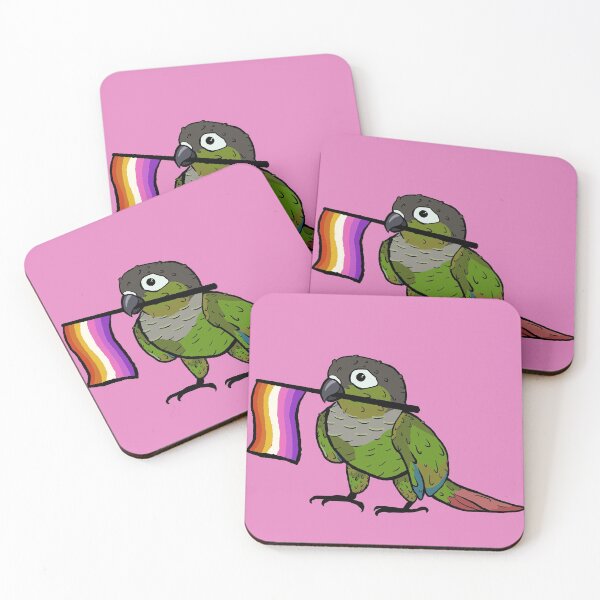 Item preview, Pride parrots - Lesbian green cheeked conure designed and sold by RossMakesArt.