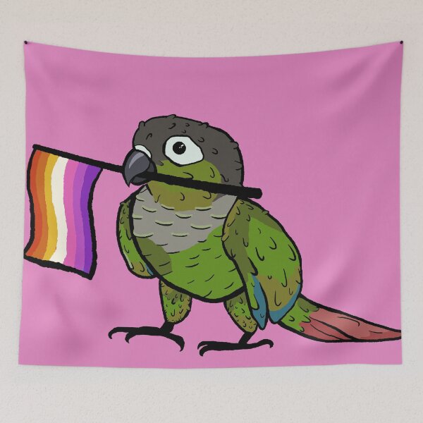 Item preview, Pride parrots - Lesbian green cheeked conure designed and sold by RossMakesArt.