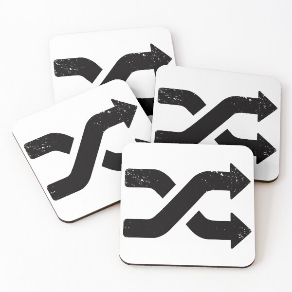 Item preview, Shuffle symbol icon ironic fun distressed designed and sold by PsychicCatStore.