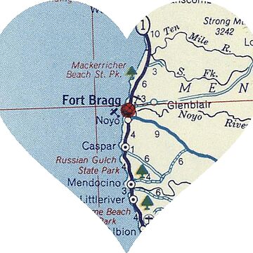 Artwork thumbnail, Fort Bragg CA Vintage Map by Southwestsky
