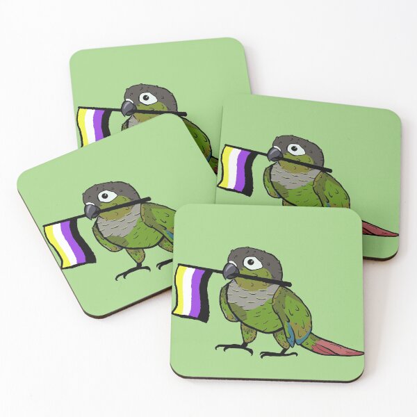 Item preview, Pride parrots - Non-binary green cheeked conure designed and sold by RossMakesArt.