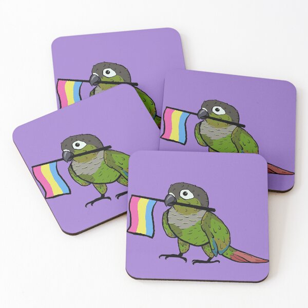 Item preview, Pride parrots - Pansexual green cheeked conure designed and sold by RossMakesArt.