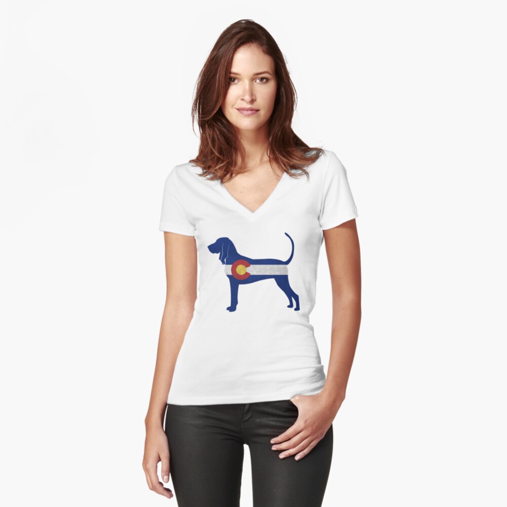 Item preview, Fitted V-Neck T-Shirt designed and sold by TriPodDogDesign.
