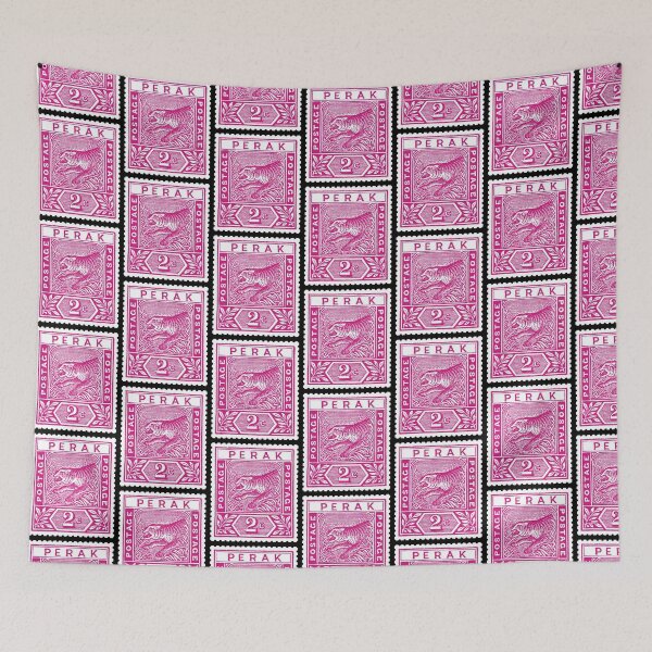 Item preview, Postage Stamp 1895 Perak, Malaysia Two Cent Tiger Pink designed and sold by Pixelchicken.