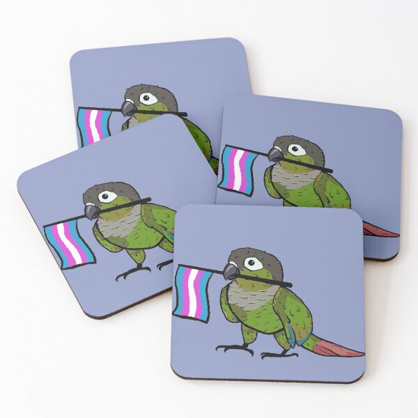 Item preview, Pride parrots - Trans green cheeked conure designed and sold by RossMakesArt.