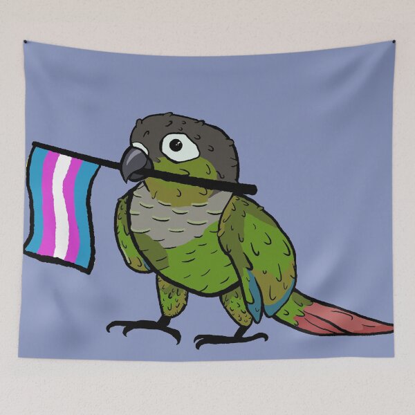 Item preview, Pride parrots - Trans green cheeked conure designed and sold by RossMakesArt.