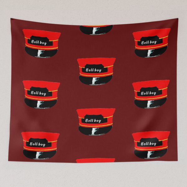 Item preview, Bellboy retro red background written on a vintage hat designed and sold by Aura-E.