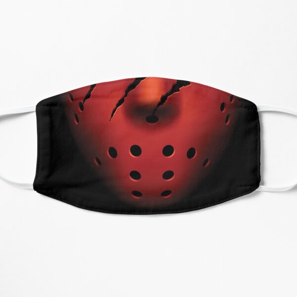 Halloween Hockey Red Face Flat Mask