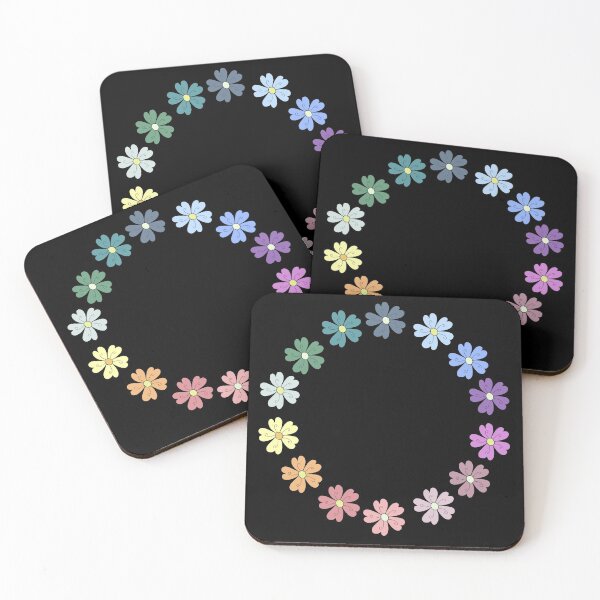 Item preview, Bib Flowers in Pastel on Black designed and sold by CottoVerdi.
