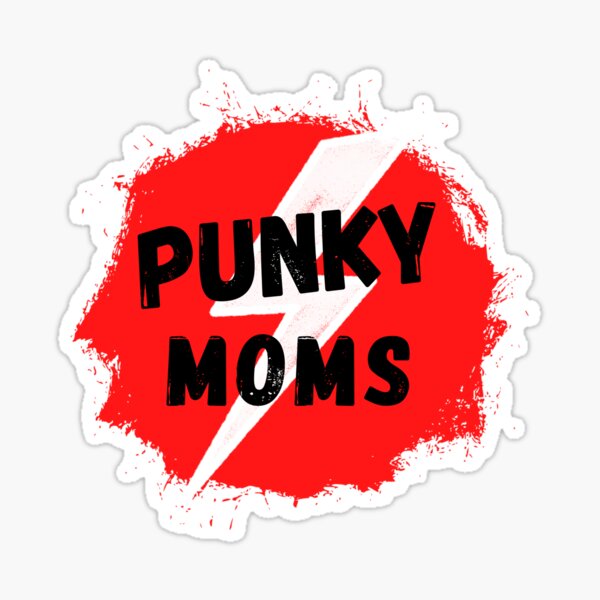 Punky Moms Splat + Lightning Bolt (Red/Transparent) Sticker