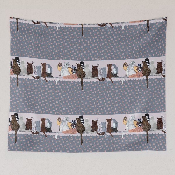 Item preview, Color Pencils original Drawing - Group of Cats on a wall - No Sentiments designed and sold by Eejee-SK.