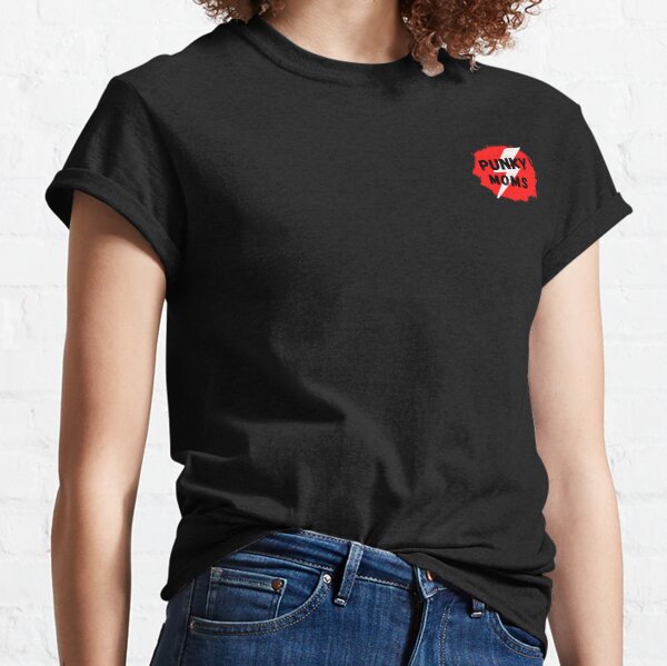 Punky Moms Splat + Lightning Bolt (Red/Transparent) Classic T-Shirt