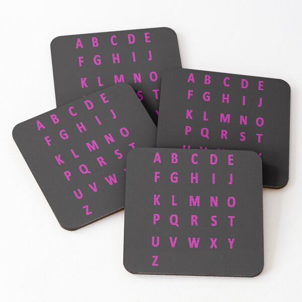 Item preview, complete alphabet - pink striped designed and sold by ZiphGames.