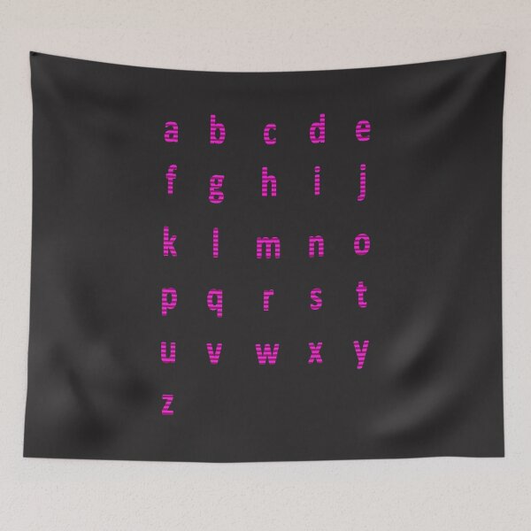 Item preview, complete alphabet - pink striped designed and sold by ZiphGames.
