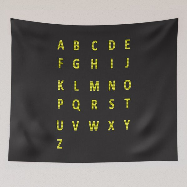 Item preview, complete alphabet - yellow striped designed and sold by ZiphGames.