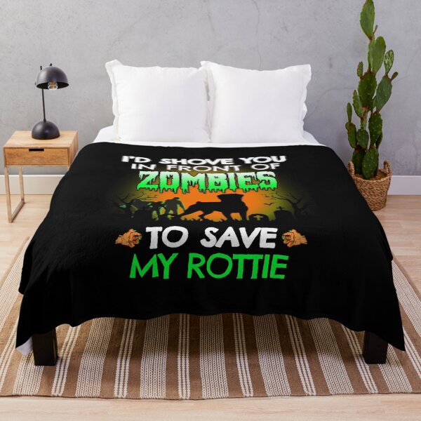 Item preview, Funny Rottweiler - I'd Shove You In Front of Zombies to Save My Rottie Halloween Shirt designed and sold by Guarddogdrive.