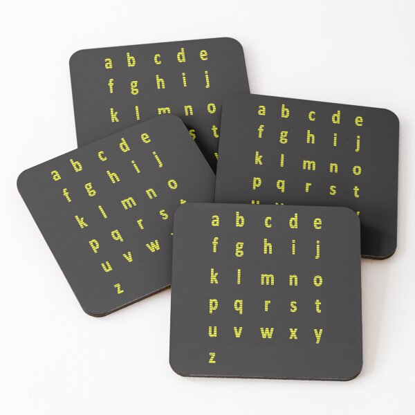 Aperçu de l'œuvre alphabet complet - rayé jaune créée et vendue par ZiphGames.