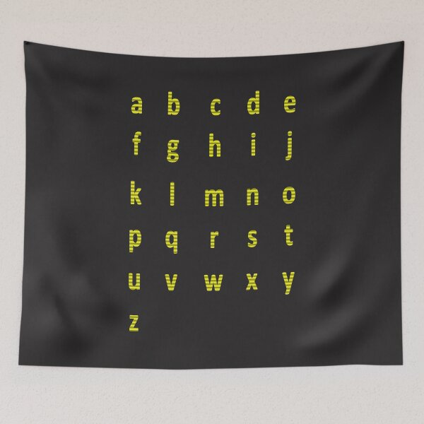 Item preview, complete alphabet - yellow striped designed and sold by ZiphGames.