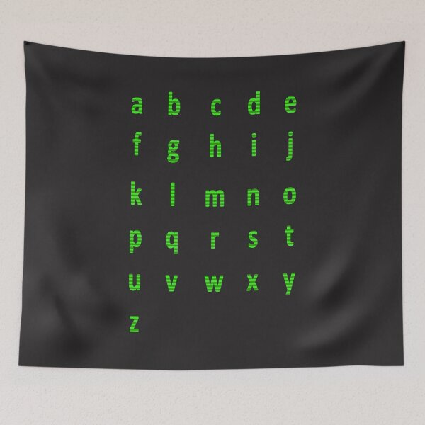 Aperçu de l'œuvre alphabet complet - rayé vert créée et vendue par ZiphGames.