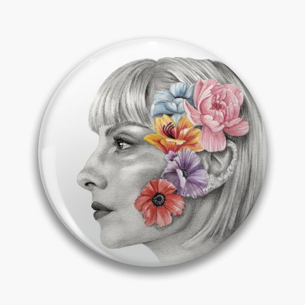 Item preview, Drawing of Najwa Nimri with flowers designed and sold by carlomgiorgia.