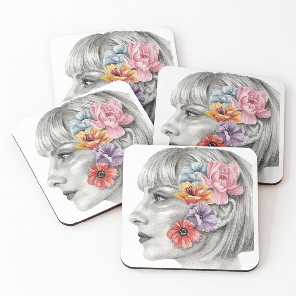 Item preview, Drawing of Najwa Nimri with flowers designed and sold by carlomgiorgia.